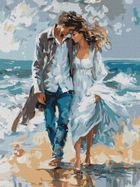 Ideyka, malowanie po numerach, Para na wybrzeżu, 30-40 cm