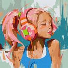 Ideyka, malowanie po numerach, Różowe letnie rytmy 50-50