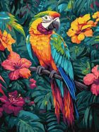 Ideyka, malowanie po numerach, Tropikalny ptak, 30-40 cm
