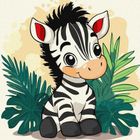 Ideyka, malowanie po numerach, Wesoła zebra Kids