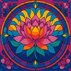 Ideyka, malowanie po numerach, witraż, Lotos, 30-30 cm