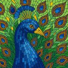 Ideyka, malowanie po numerach, witraż, Paw, 30-30 cm