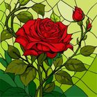 Ideyka, malowanie po numerach, witraż, Róża, 30-30 cm