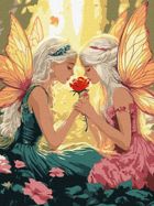 Ideyka, malowanie po numerach, Wróżki wśród kwiatów