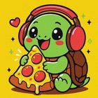 Ideyka, malowanie po numerach, Żółwik i pizza, 25-25 cm