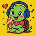 Ideyka, malowanie po numerach, Żółwik je lody, 25-25 cm