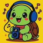 Ideyka, malowanie po numerach, Żółwik słucha muzyki, 25-25 cm