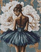 Ideyka, mozaika diamentowa, Baletnica z piwoniami, 40-50 cm