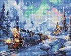 Ideyka, mozaika diamentowa, Świąteczny pociąg, 40-50 cm