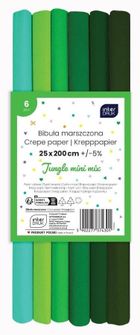 Interdruk, bibuła marszczona, Jungle, 200-25 cm, 6 szt.