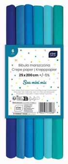 Interdruk, bibuła marszczona, Sea, 200-25 cm, 6 szt.