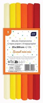 Interdruk, bibuła marszczona, Sunset, 200-25 cm, 6 szt.