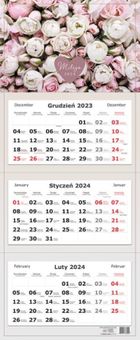 Interdruk, kalendarz 2024, trójdzielny, kwiaty