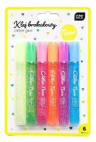 Interdruk, klej do dekoracji, brokatowy, 6 kolorów