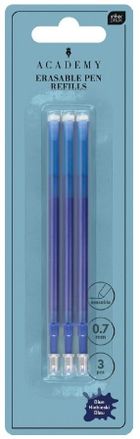 Interdruk, wkłady do długopisów ścieralnych, niebieski, 3 szt.