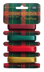 Interdruk, zestaw wstążek satynowych, Christmas, 4-2m