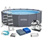 Intex, basen ogrodow,y panelowy, 478-124 cm, zestaw 11w1