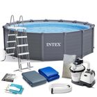 Intex, basen ogrodowy panelowy, 478-124 cm, zestaw 12w1