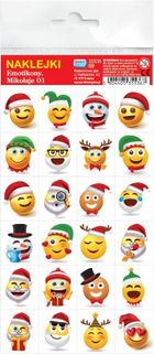 Jako, naklejki, emotikony, Mikołaje, 24 szt.