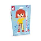 Janod, flamastry pędzelkowe, 10 kolorów