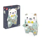 Janod, Miś Pure, drewniana tablica manipulacyjna, 20 aktywności