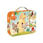 Janod, Zwierzątka na farmie, puzzle progresywne w walizce, 4 układanki