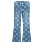 Jeansowe spodnie flare w kwiaty Cool Club