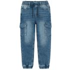 Jeansowe spodnie o kroju jogger z regulacją Cool Club