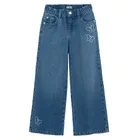 Jeansowe spodnie wide z motylkami Cool Club