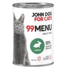 John Dog, 99 menu, dorosły, królik, karma mokra dla kota, 400g