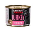 John Dog, for Cats, dorosły, indyk mus, puszka, karma mokra dla kotów, 200g