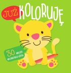 Już koloruję z naklejkami. Kotek