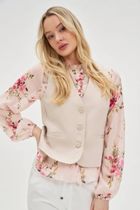 Kamizelka damska, beżowa, Moodo