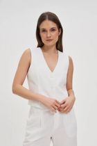 Kamizelka damska, biała, Moodo