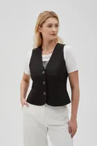 Kamizelka damska, czarna, Moodo