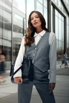 Kamizelka damska, szara, Moodo