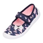 Kapcie dziewczęce, granatowe, Edyta, Vi-GGa-Mi