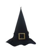 Kapelusz, czarownica, ze złotą klamrą