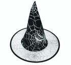 Kapelusz czarownicy z pajęczyną i pająkiem, czarny