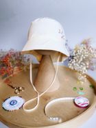 Kapelusz dziewczęcy safari, wiązany, żółty, Iltom