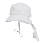 Kapelusz dziewczęcy, wiązany, lniany, biały, Döll