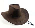 Kapelusz kowbojski, brązowy welurowy