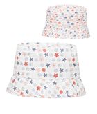 Kapelusz niemowlęcy, biały, dwustronny, morskie motywy, Döll