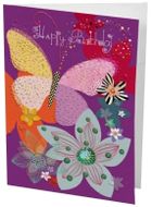 Karnet B6 + koperta, urodziny, motyl i kwiaty