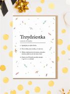 Karnet urodziny, trzydziestka