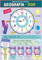 Karta edu składana. Geografia - zegar A4