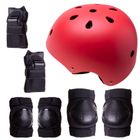 Kask i ochraniacze na rolki, deskorolkę, rower, czerwono-czarny, rozmiar M