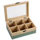 Kesper, bambusowa herbaciarka z 6 przegródkami, 21-15-8 cm