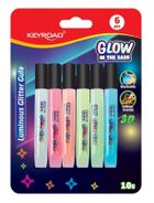 Keyroad, Luminious, klej brokatowy fluorescencyjny, 6 kolorów