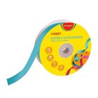 Keyroad, wstążka podwójna, satynowa, niebieska, 25 mm x 22,86 m